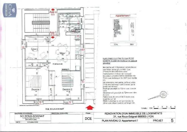 Appartement à louer 3 pièces 55.86m² Lyon 3e Arrondissement (69003)