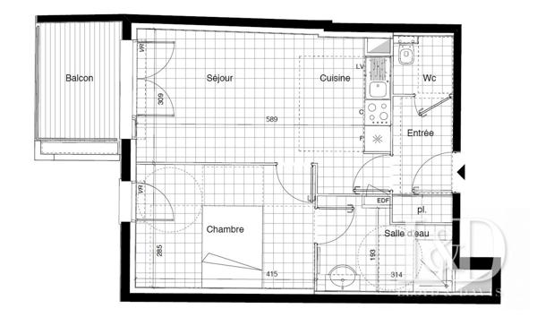 Toulouse T2 épuré – Balcon – proche métro – petite copro – Proche Garonne