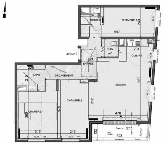 Appartement Rouen 80.6 m²