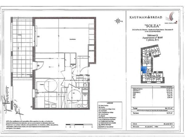 Location Appartement 3 pièces 64.12 m² - 35 RUE JEAN PIERRE SAEZ Aix-en-provence 13100