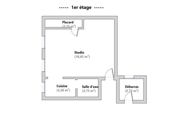 Charmant studio rénové de 24 m²  Centre-ville