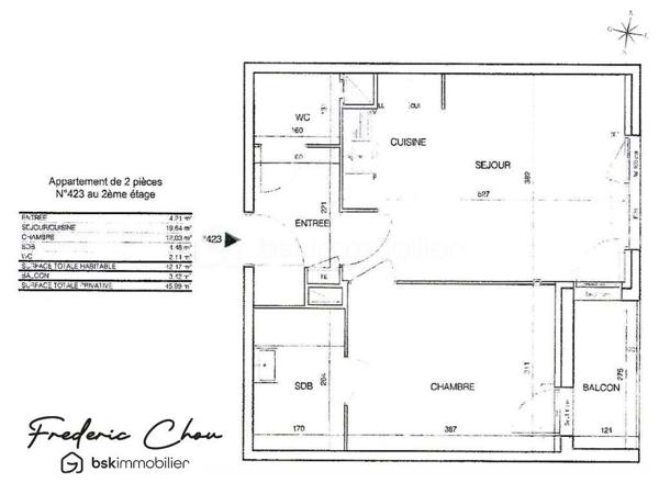 Appartement de 42,47 m²