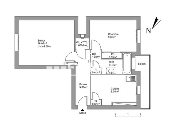 Location Appartement 2 pièces 46.14 m² - 54 RUE LOUIS ASTRUC Marseille 05 13005