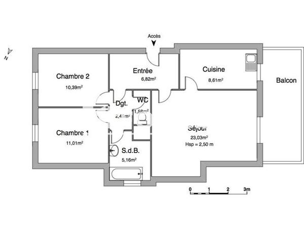 Location Appartement 3 pièces 69.09 m² - 7 RUE DE LA GROTTE Saverne 67700