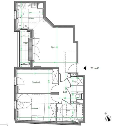 Appartement 3 pièces à louer