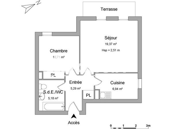 Location Appartement 2 pièces 47.42 m² - 5 RUE ALINE JACQUIER Savigny Le Temple 77176