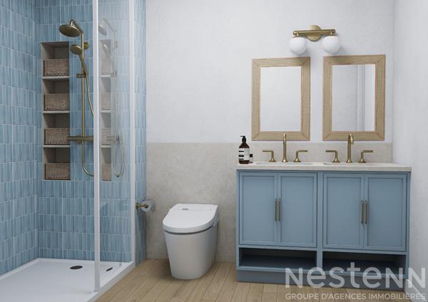 Saint-Pierre Quiberon - Vente appartement rénové à 30 mètres de la mer avec extérieur et 2 chambres