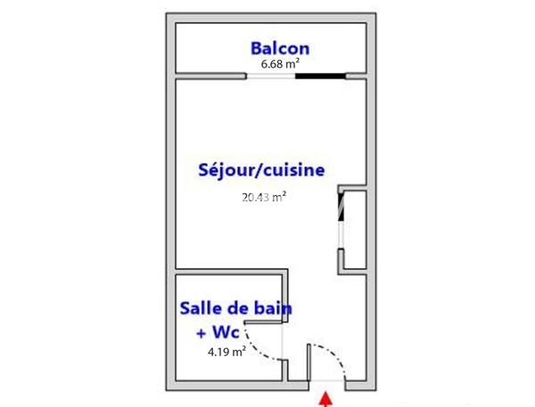 Appartement 1 pièce - 25 m² Exclusivité efficity