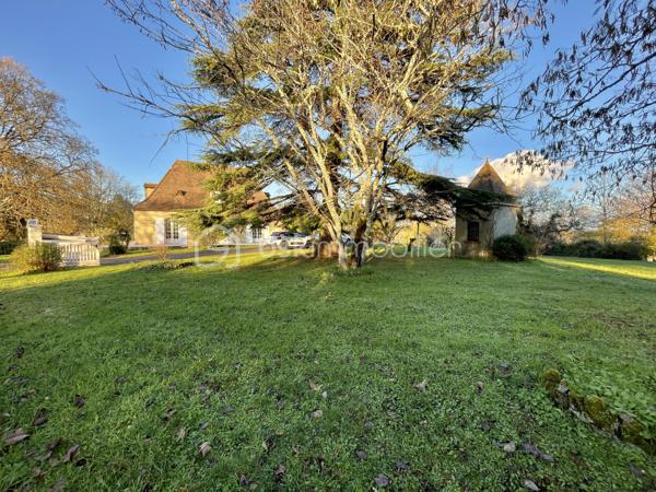 En exclusivité sur le secteur de Lalinde, cette superbe maison construite en pierre de taille, de style Périgourdin, située sur le secteur de Lalinde. Avec ses 120 m² habitables, cette propriété, bâtie dans les années 70, a été soigneusement entretenue.
Edifiée en position dominante sur un grand terrain clos de 8232 m², elle bénéficie d’une vue dégagée, garantissant tranquillité et intimité sans vis-à-vis. De plus, cette parcelle est entièrement constructible, avec la possibilité de créer un accès indépendant pour différents projets.
Pour les amateurs d’espaces généreux, une parcelle agricole de 24000 m² est également disponible à la vente en supplément, offrant une opportunité unique pour les passionnés de nature ou d’agriculture.

Description de la maison :
- Hall d’entrée avec placard
- Cuisine séparée et équipée de 13 m²
- Séjour lumineux orienté plein sud de 33 m² avec cheminée à insert
- Deux chambres de 10 m² et 15 m² avec parquet, dont une avec accès direct à l’extérieur
- WC séparé et coin lavabo

À l’étage :
- Deux chambres de 12 m² avec parquet et stores électriques
- Salle de bain avec placard

Confort :
- Menuiseries double vitrage PVC (sauf dans le séjour et la porte d'entrée en double vitrage bois)
-Volets battants bois et stores électriques à l'étage.
- Chauffage central et eau chaude via pompe à chaleur (installation de 2020) et chaudière au fuel (2010) en soutien pour les périodes de grand froid.
- Portail automatique en PVC.
- Fibre
- Assainissement individuel non conforme.

Extérieur :
- Grande terrasse de 45 m² plus contournement de la maison offrant un accès pratique aux différents espaces extérieurs.
- Portail automatique en PVC, accès et parking en enrobé
- Local technique pour pompe à chaleur et chaudière au fuel
- Pigeonnier avec cave enterrée
- Plusieurs dépendances : garage, box de jardin, buanderie, cave, bergerie, atelier, et bûcher complètent cette propriété.

Disponible à la visite 7 jours sur 7, n'hésitez pas à venir découvrir ce bien unique à votre convenance.
Collaboration entre professionnels de l'immobilier OK.

To seize exclusively on the sector of Lalinde, this superb house built in stone, Perigord style, located in the heart of the popular area of Lalinde. With its 120 m2 of living space, this property, built in the 70s, has been carefully maintained.
Built in a dominant position on a large enclosed plot of 8232 m 2, it enjoys an unobstructed view, guaranteeing tranquility and privacy without vis-à-vis. In addition, this plot is fully constructible, with the possibility of creating independent access for different projects.
For lovers of generous spaces, an agricultural plot of 24000 m2 is also available for sale as an additional charge, offering a unique opportunity for nature or agriculture enthusiasts.

Description of the house:
- Entrance hall with cupboard
- Separate and equipped kitchen of 13 m 2
- Bright living room facing south of 33 m2 with fireplace insert
- Two bedrooms of 10 m2 and 15 m2 with wooden floors, one with direct access to the outside
- Separate toilet and sink area

Upstairs:
- Two bedrooms of 12 m2 with wooden floors and electric blinds
- Bathroom with closet

Comfort:
- PVC double glazed joinery (except in the living room and the entrance door in wood double glazing)
-Wooden shutters and electric blinds on the floor.
- Central heating and hot water via heat pump (installation from 2020) and oil-fired boiler (2010) in support for periods of extreme cold.
- Automatic gate in PVC.
- Fiber
- Non-compliant individual sanitation.

Exterior:
- Large terrace of 45 m2 plus bypass of the house offering convenient access to various outdoor spaces.
- Automatic PVC gate, access and parking in asphalt
- Technical room for heat pump and oil boiler
- Dovecote with underground cellar
- Several outbuildings: garage, garden box, laundry room, cellar, barn, workshop, and woodshed complete this property.

Available to visit 7 days a week, do not hesitate to come and discover this unique property at your convenience.