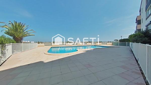 Entre Mer et Port -Proximité Plage immédiate -Studio cabine avec coin nuit séparé-résidence piscine