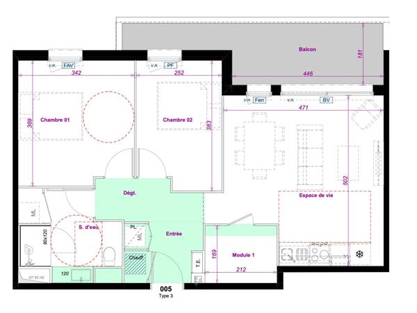 Argelès sur mer 66700 - Appartement de 3 pièces, Résidence Cöté Plage