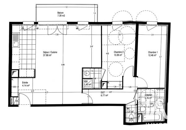 Appartement à vendre 3 pièces 84,34 m² Antony