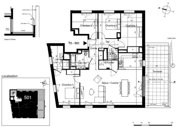 Appartement Nantes 5 pièces de 115.13m2