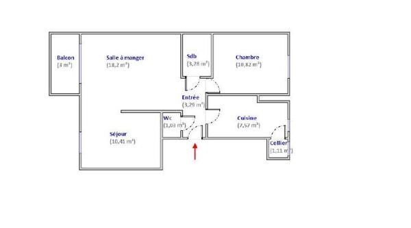 Appartement Boulogne Billancourt 3 pièce(s) 55.71 m2