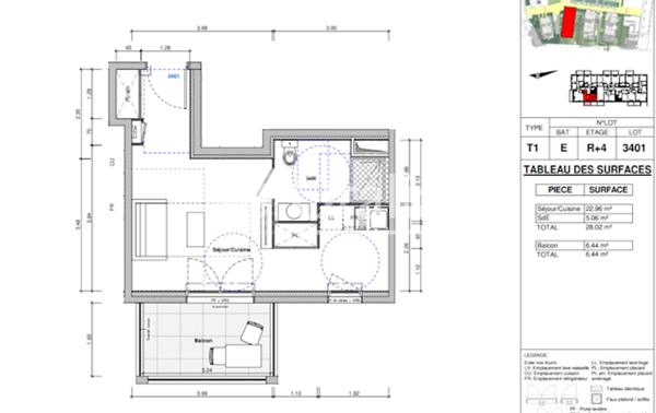 Appartement · Location Dijon (21000) 1 pièce · 28m²