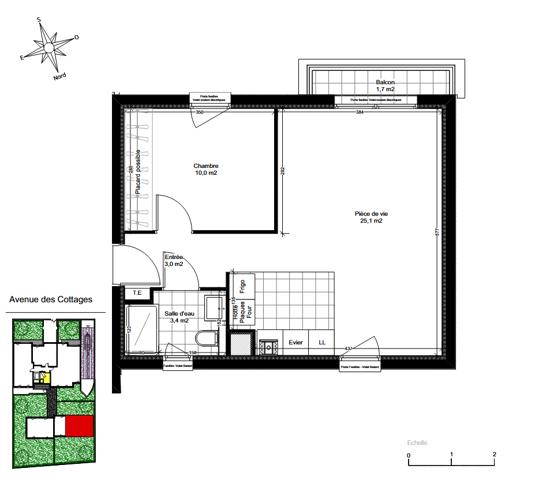 Appartement à vendre 2 pièces 42 m² Bourg-la-Reine