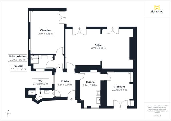 Appartement traversant de 4 pièces de 78m² - 2 chambres - Rue de l'Arc de Triomphe, Paris
