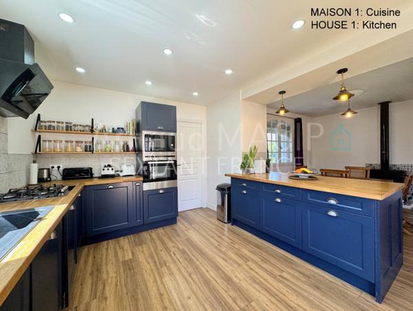 IMPOSANT ENSEMBLE IMMOBILIER, 2 MAISONS ATTENANTES, 8 CHAMBRES, GRAND JARDIN, PISCINE HORS SOL