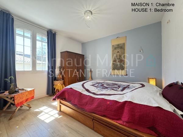 IMPOSANT ENSEMBLE IMMOBILIER, 2 MAISONS ATTENANTES, 8 CHAMBRES, GRAND JARDIN, PISCINE HORS SOL