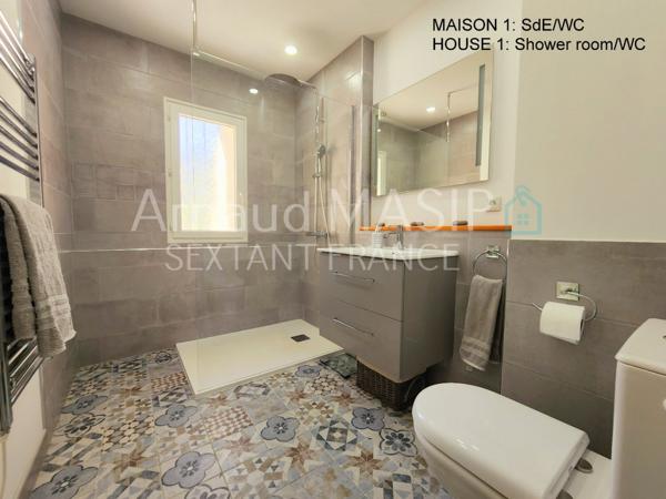 IMPOSANT ENSEMBLE IMMOBILIER, 2 MAISONS ATTENANTES, 8 CHAMBRES, GRAND JARDIN, PISCINE HORS SOL