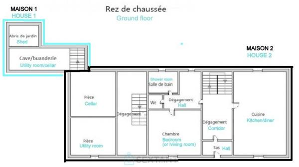 IMPOSANT ENSEMBLE IMMOBILIER, 2 MAISONS ATTENANTES, 8 CHAMBRES, GRAND JARDIN, PISCINE HORS SOL