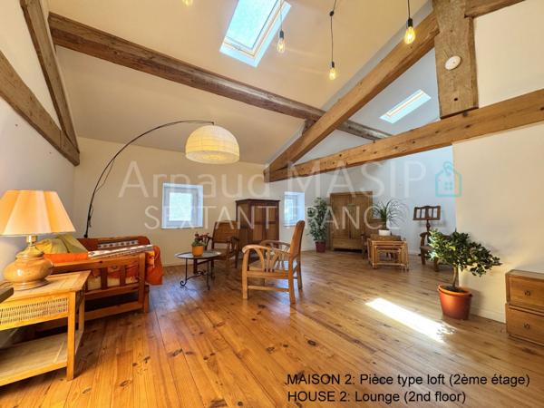 IMPOSANT ENSEMBLE IMMOBILIER, 2 MAISONS ATTENANTES, 8 CHAMBRES, GRAND JARDIN, PISCINE HORS SOL