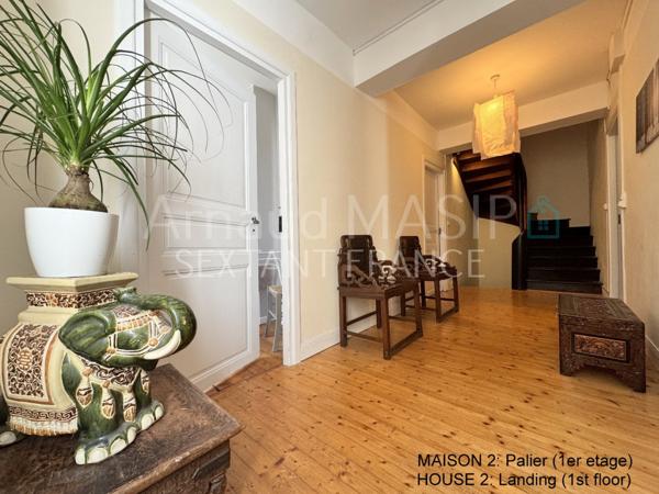 IMPOSANT ENSEMBLE IMMOBILIER, 2 MAISONS ATTENANTES, 8 CHAMBRES, GRAND JARDIN, PISCINE HORS SOL
