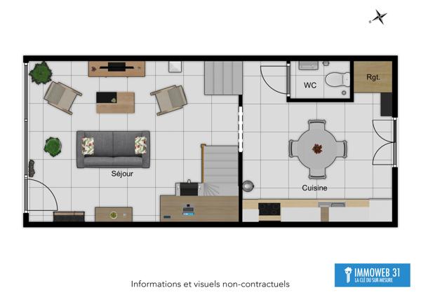 Ayguesvives (31450) Ayguesvives, à louer maison meublée de 69m2 avec jardin récemment rénovée.