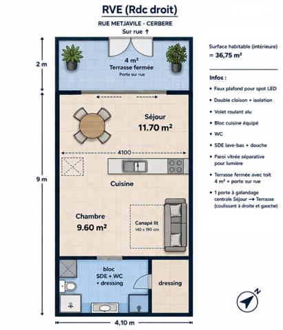 STUDIO 34 M² BORD DE MER A RENOVER à Cerbère (66290)