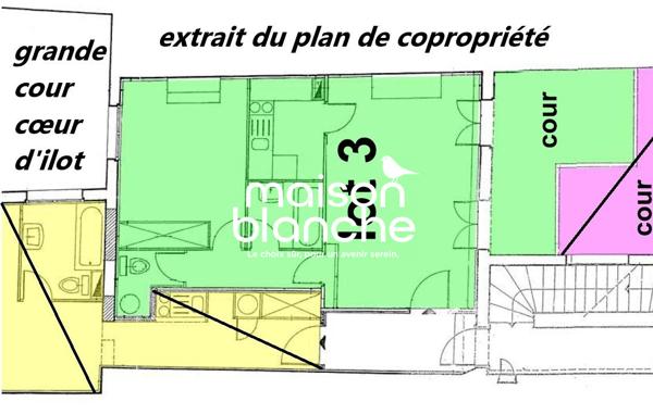 BORDEAUX CHARTRONS / CITE MONDIALE : JOLI T2 DE 42.55m² ON TRES BON ETAT  AVEC TERRASSE DE 8m² AU CALME, ...