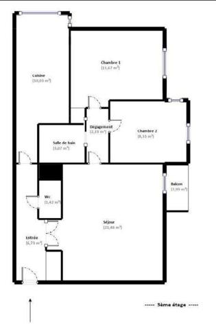 Location appartement 3 pièces 65 m² Gagny