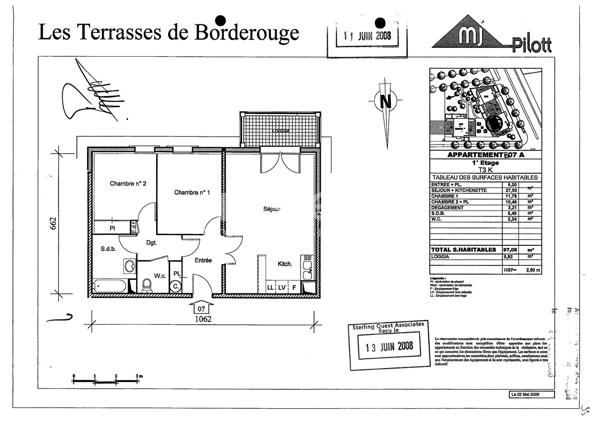 Toulouse 31200 Métro BORDEROUGE SANS FRAIS AGENCE  Agréable T3 Récent de 67.08m² avec  Terrasse couverte /loggia de 5.82m² , place de parking