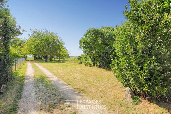 Maison en pierre avec un généreux jardin et ses arbres fruitiers