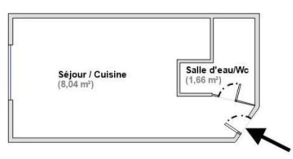A vendre Montreuil-Studio 9,70 m2-2ème et dernier étage-5 mn à pied métro L9 Croix de Chavaux-12 mn RERA Vincennes