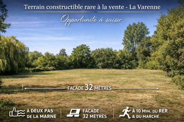 Terrain constructible 990 m2 - rare à La Varenne