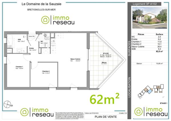 Appartement en frais réduits à BRETIGNOLLES SUR MER (85470)