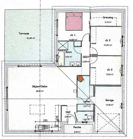 Maison contemporaine récente, 106m2 proche Bergerac