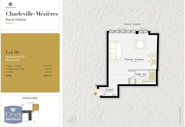 Appartement à louer 1 pièce 29.7m² Charleville-Mézières (08000)