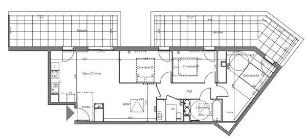 Deux Terrasses Rares au Dernier Etage