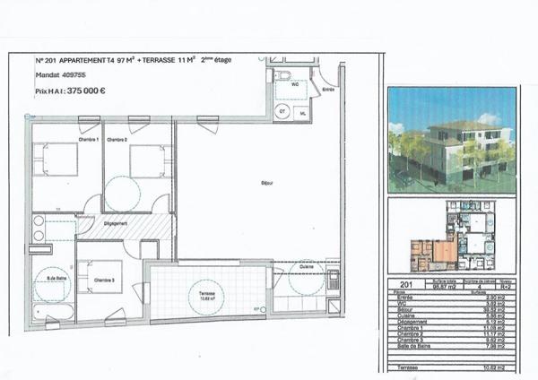 83300  DRAGUIGNAN 4 pièce(s) 97 m2