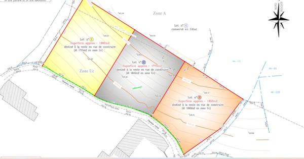 Riotord 43220 parcelle de terrain de 1770 m² dont 1645 m² constructibles prix de vente 52000
