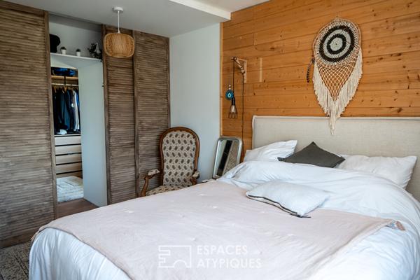 Contemporaine familiale avec piscine et vue dégagée à Alixan