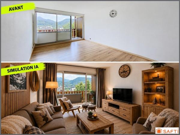 Studio + cabine 27 m2, exposé sud, balcon, ascenceur.