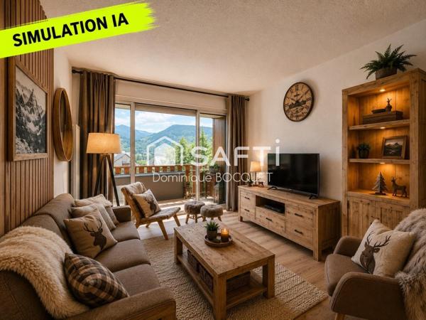 Studio + cabine 27 m2, exposé sud, balcon, ascenceur.
