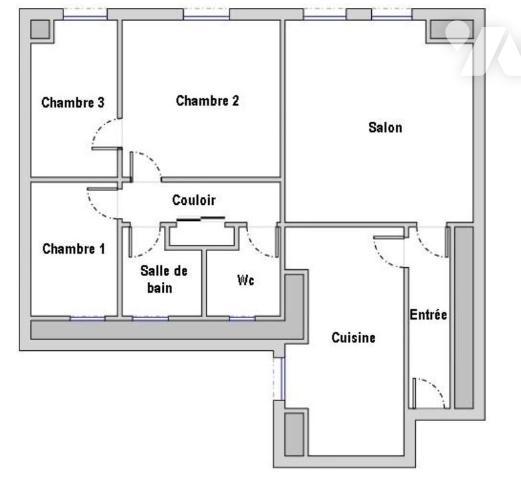 Appartement PERROS-GUIREC de type 4 - 2 chambres + bureau