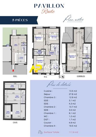 Sartrouville- Les Dix Arpents - Maison 6 pièces 111.60 m2 699 000 € **  - Référence  9602