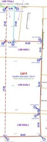 Terrain de 2 331 m²