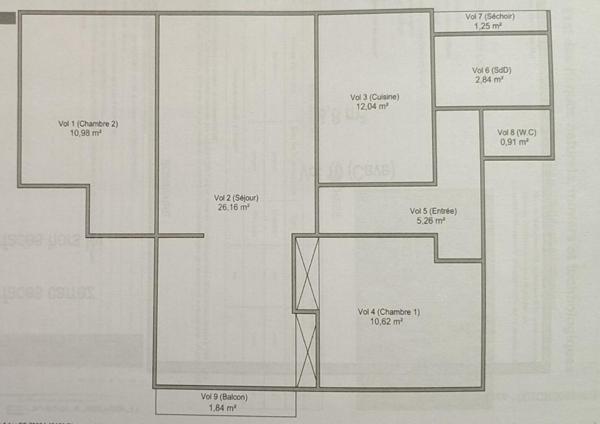 ROANNE 42300. Appartement T3-T4 , 69 m² avec balcon et cave