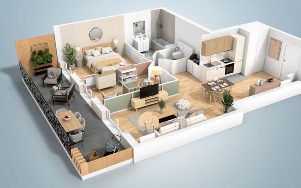 Appartement à vendre    3 pièces • 62,85 m2 Le Plessis-Trévise