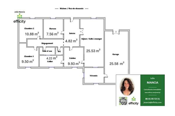 Maison 4 pièces - 83 m² Exclusivité efficity